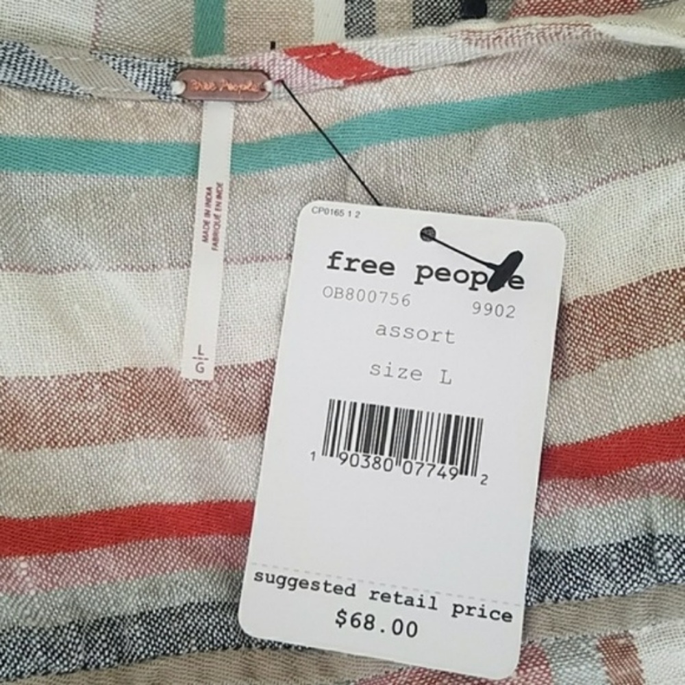 Free People Women's Wrap It Up Stripe Dress NWT - Picture 7 of 7